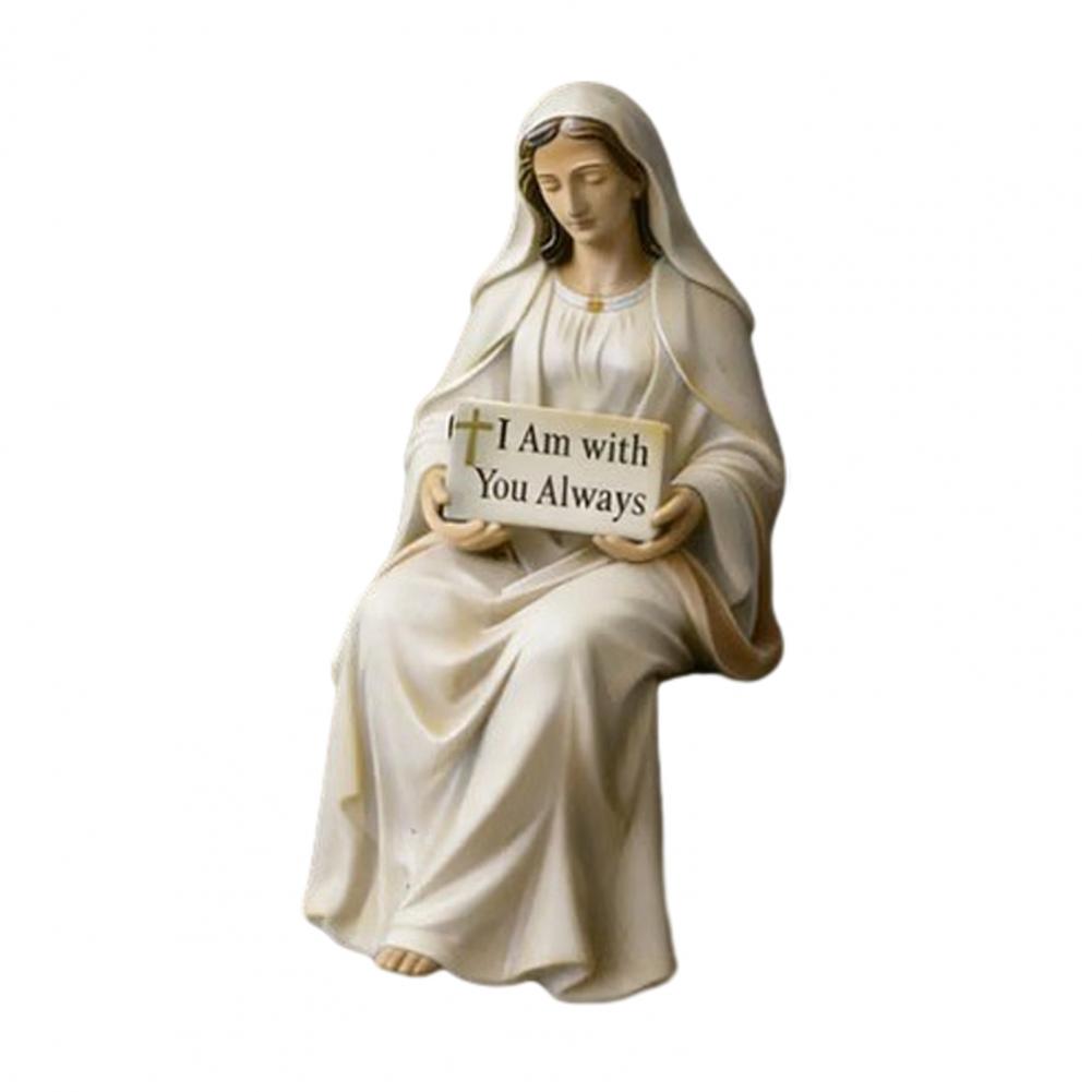 Mary Resin Statue Sitting Mary Statue Handmade Resin Mary Figurine Sitting Christ Statue Sculpture Inspirational Decor белый