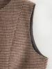 2025 Spring Women's European & American Style Sleeveless Houndstooth Slimming Vest