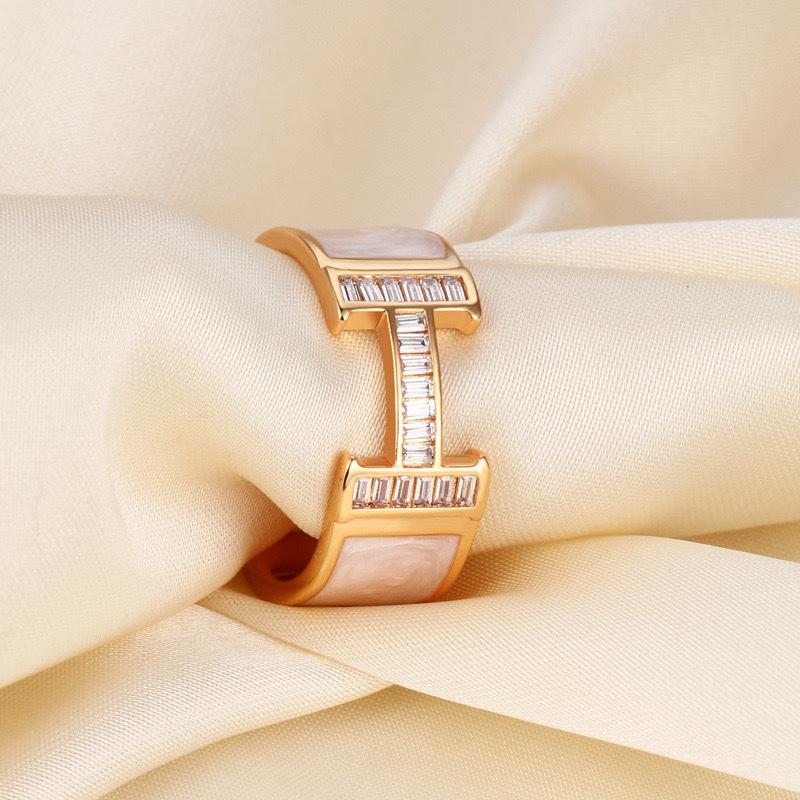 

Hot-selling Seiko H full diamond ring index finger ring light luxury versatile design ring