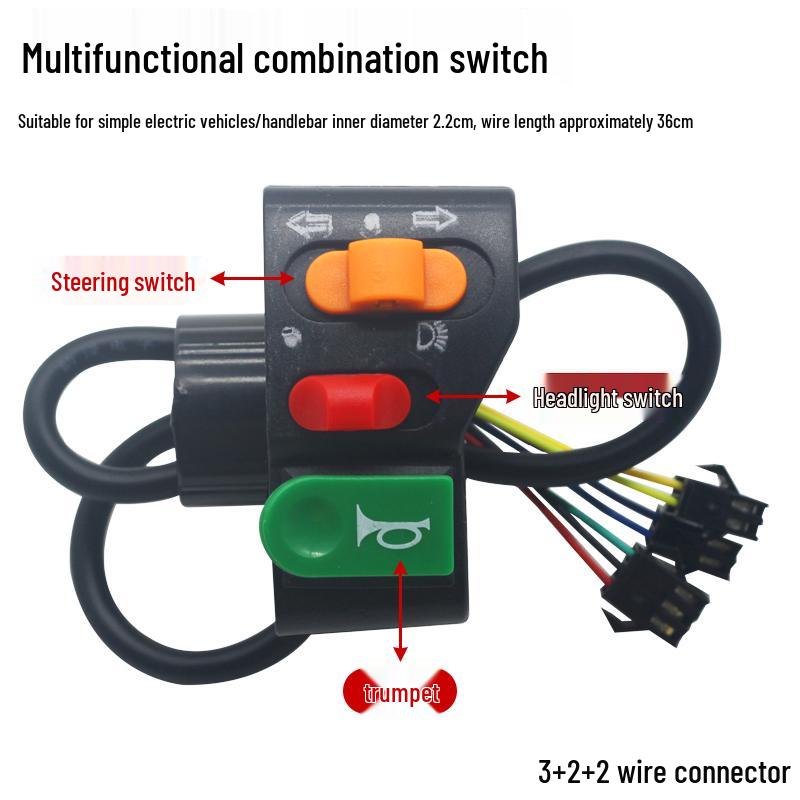 Universal Electric Vehicle Switch: Headlight, Horn, Turn Signal Button