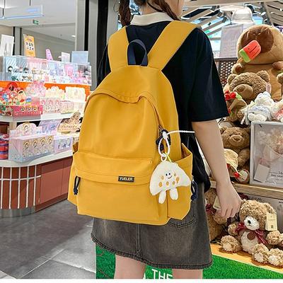 Ins Simple and Versatile Solid Color Junior High School Students Lightweight Casual Backpack