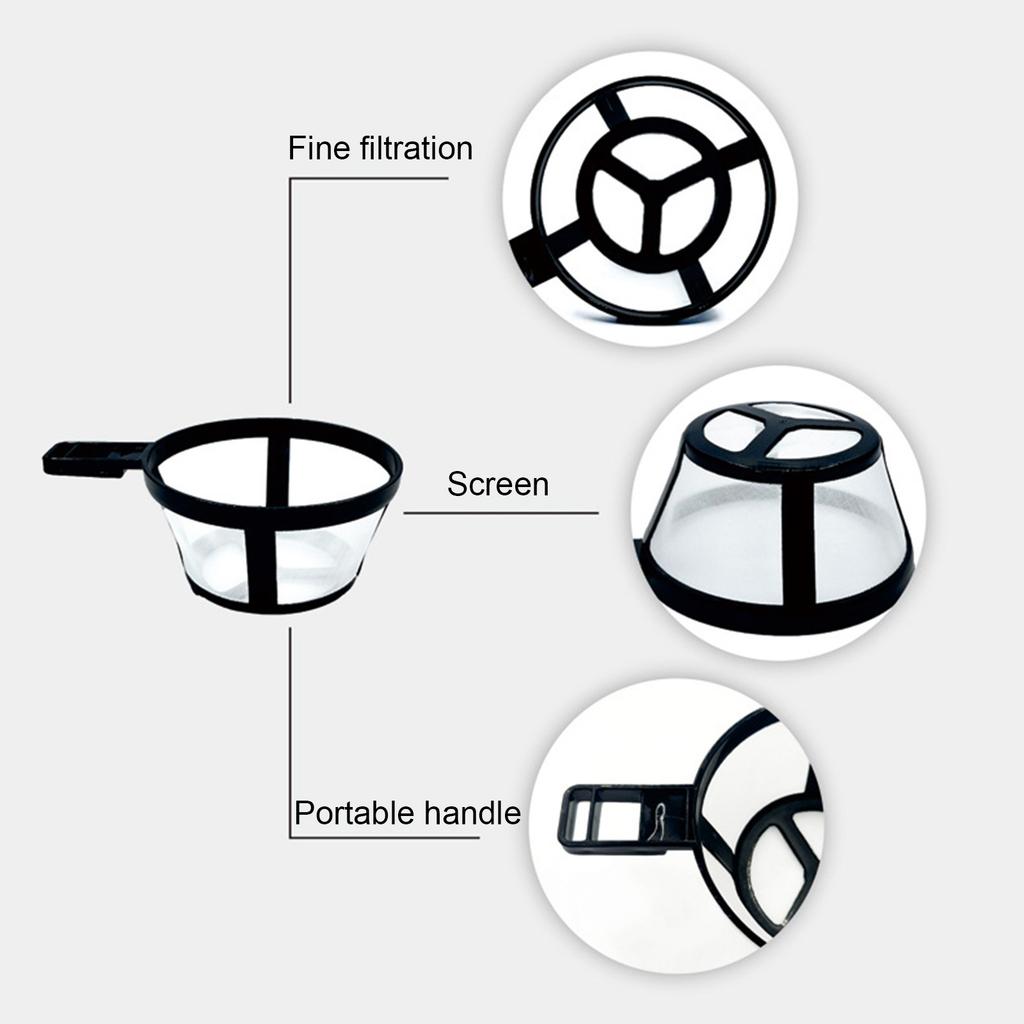 6Pcs Reusable Nylon Coffee Filters Permanent Basket for Coffee Makers and Brewers Ideal for Home or Cafe Use