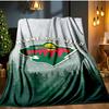 Minnesota-Wild Hockey Team Blanket Flannel Throw for Sofa, Indoor, Camping, Living Room, Office, Chair, And Bed Soft Birthday Gift