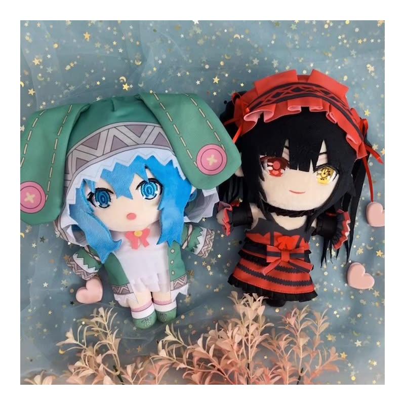 Niedlicher Cartoon-Stil Kurumi Tokisaki Und Vierzehnte Plüschtierpuppe Kristall Ultra Weiches Kuscheltier