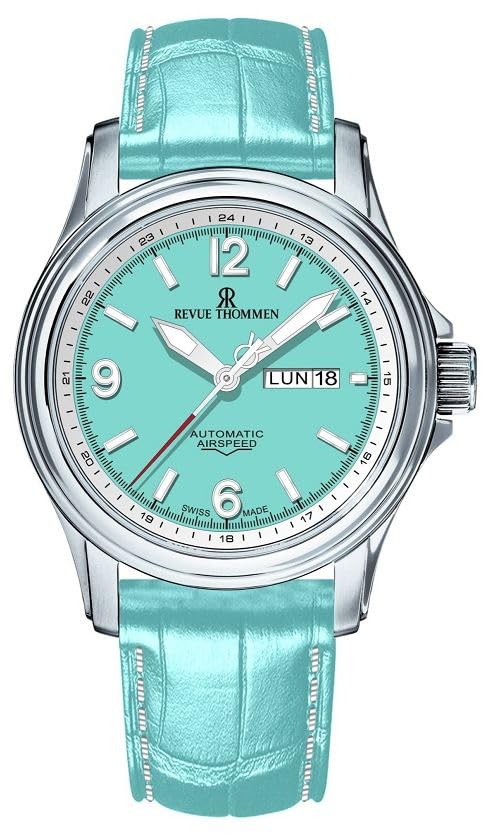 

Revue Thommen Automatic Swiss Turquoise Men s Day-Date Watch, Made, 16040.2331,