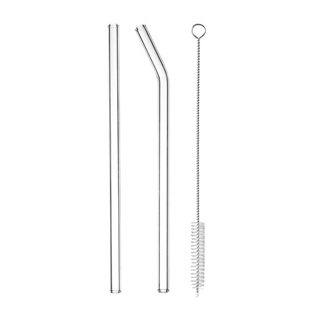 Durable Glass Drinking Straws Set Trendy Glass Drink Straw Brush Set for Reducing Plastic Waste In Everyday Life