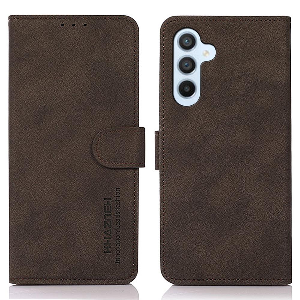 

KHAZNEH For Samsung Galaxy A15 4G Case PU Leather Wallet Anti-drop Phone Stand Cover Brown