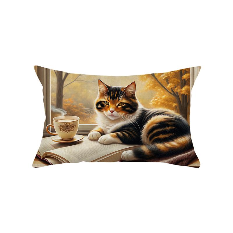 Waist Pillowcase Atmosphere Living Room Sofa Pillow Cover Polyester Printed Cushion Cover