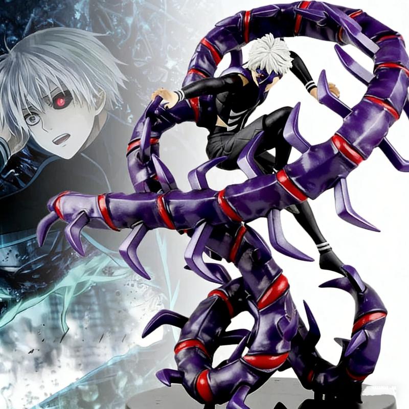 28cm Tokyo Ghoul Half-Kakuja Centipede Form Kaneki Ken Action Figure White Hair Awakened One-Eyed Ghoul Statue Anime Toy Gift