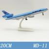 Maßstabsgetreues Flugzeug 20cm MD11 Koreanisches Flugzeug Diecast Legierung Metall Flugzeug Spielzeug MD-11 Flugzeug Spielzeug für Jungen mit Ständer Modell für Geschenk