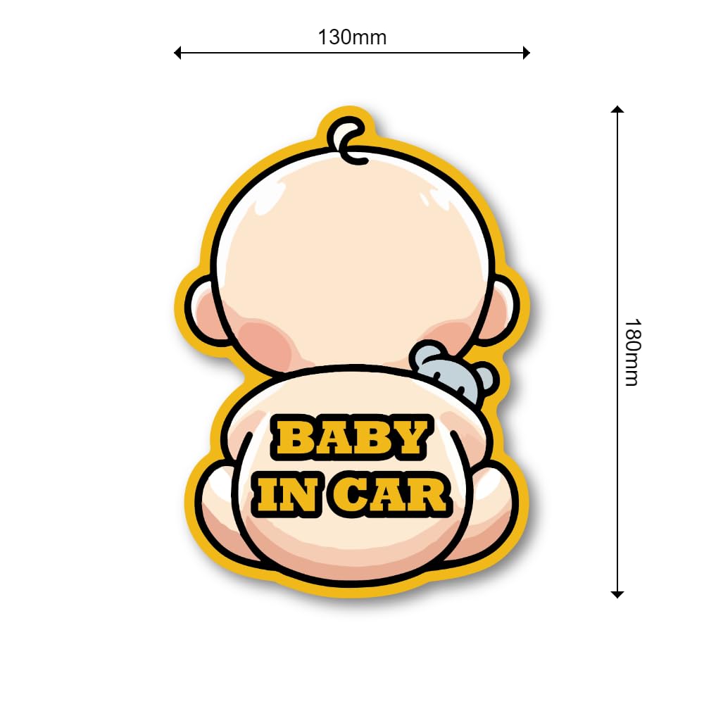 BABY IN CAR Sticker Baby Safety Seal for Car W130mm