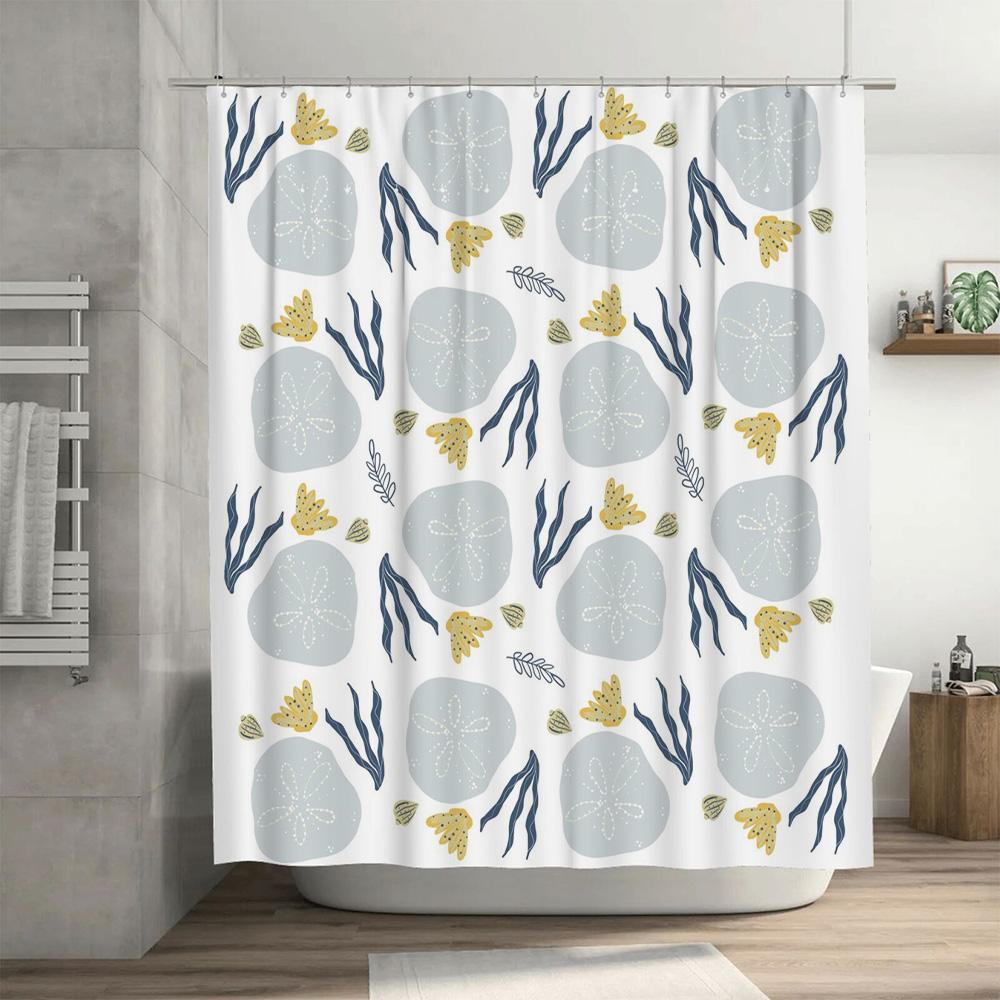 Ocean Oasis: Coastal Sand Dollar and Coral Shower Curtain for a Fresh and Nature-Inspired Bathroom Décor