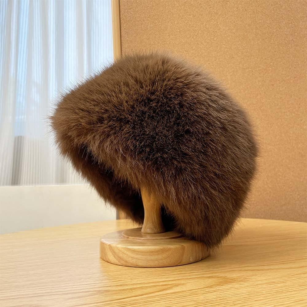 Imitation Mink Fur Winter Fisherman Hat Temperament Anti-cold Basin Cap Plush Bucket Hat Travel