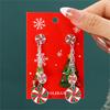 Fashion Green Hairball Christmas Tree Drop Earrings For Women Xmas Bowknot Bells Deer Santa Claus Earring Festival Party Jewelry