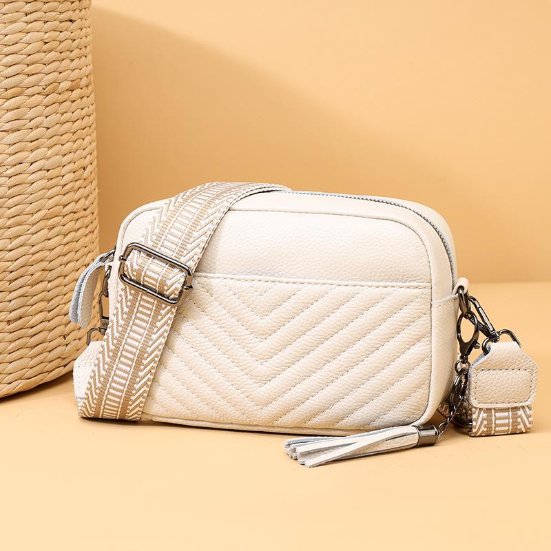 Dámská kabelka z pravé kůže s kosočtvercovou výšivkou, ležérní, pro ženy, zahraniční styl, taška přes rameno, první vrstva, hovězí kůže, jednoduchá malá čtvercová taška