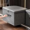 Large Foldable Storage Box In Modern Grey with Lid and Handles