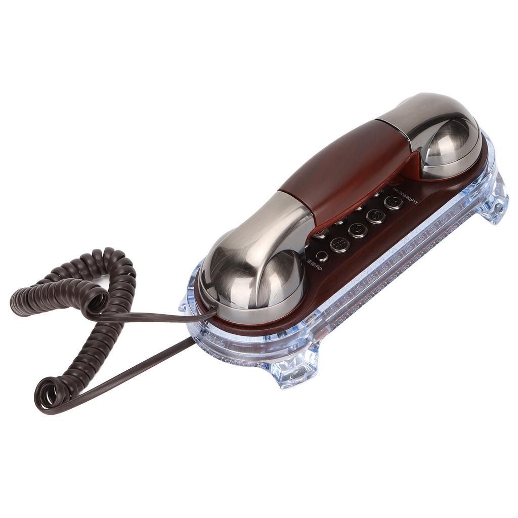 MT‑025 European Vintage Wall Phone Tone Dialing One Key Mute Redial Pause Desktop Wall Phone with Light for Home