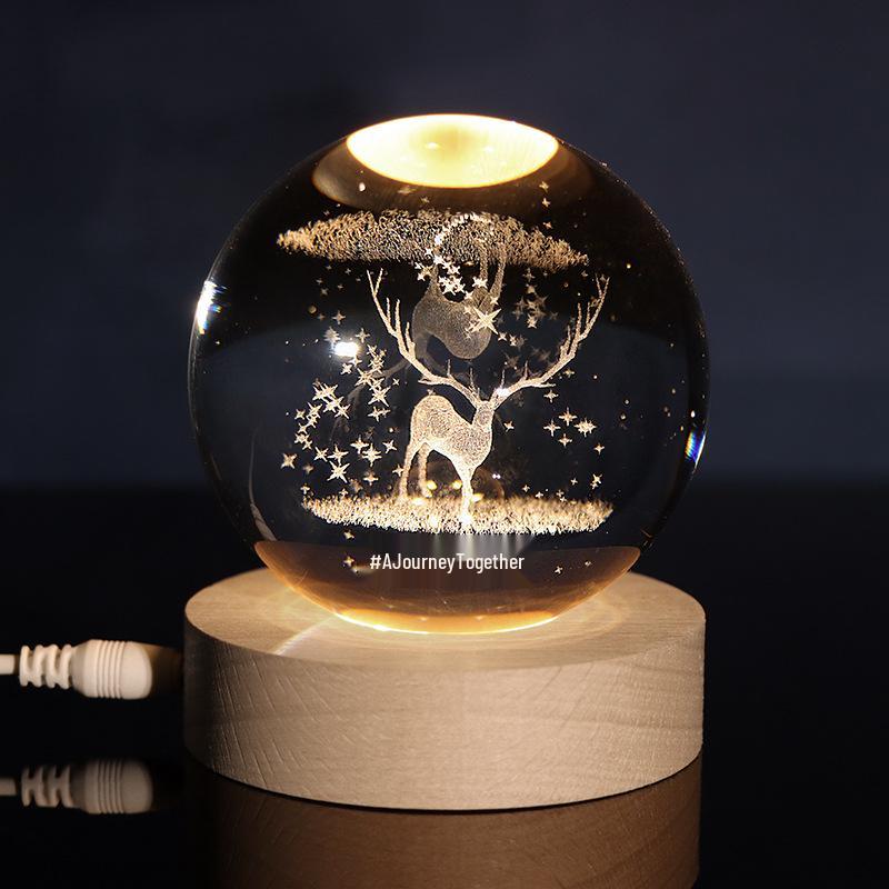 Starry Sky Crystal Ball Night Light - Creative Desktop Ornament Gift