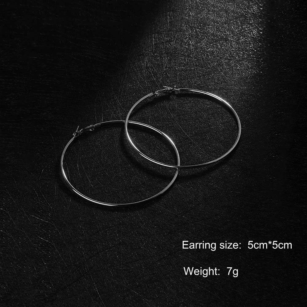 Geometric Metal Temperament Ring Punk Large Circle Ear Studs Hoop Earrings Fashion Jewelry