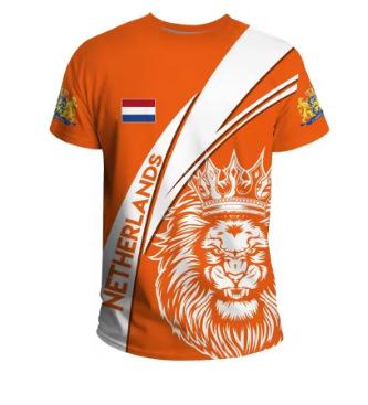 2025 Dutch Flag T-shirt 3D Printed Dutch Orange T-shirt Oversized Short-sleeved Outdoor Sports Top T-shirt
