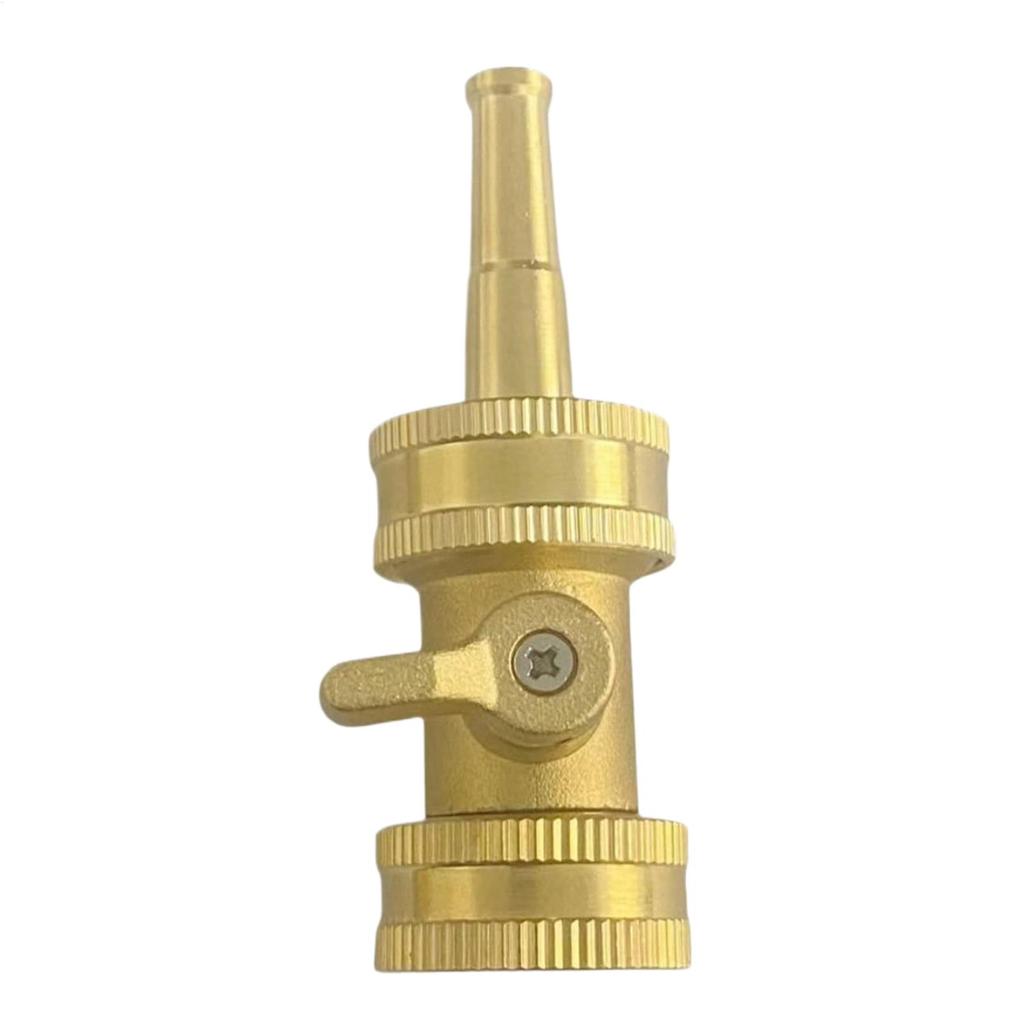 Brass Water Hose Nozzle with Valve Outdoor High Pressure Garden Water Hose Watering Nozzle for Gardening Hose Accessories