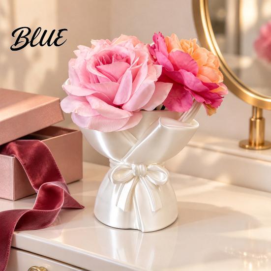 Flat Bottom Vase 3D Printed Bouquet Wrapping Vase Wrapped Style Flower Indooe Holder Home Arrangement Accessory for Desk Decor Aesthetic