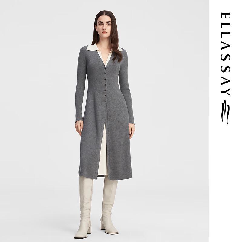 

ELLASSAY Women s Faux Two-Piece Wool Knit Dress M