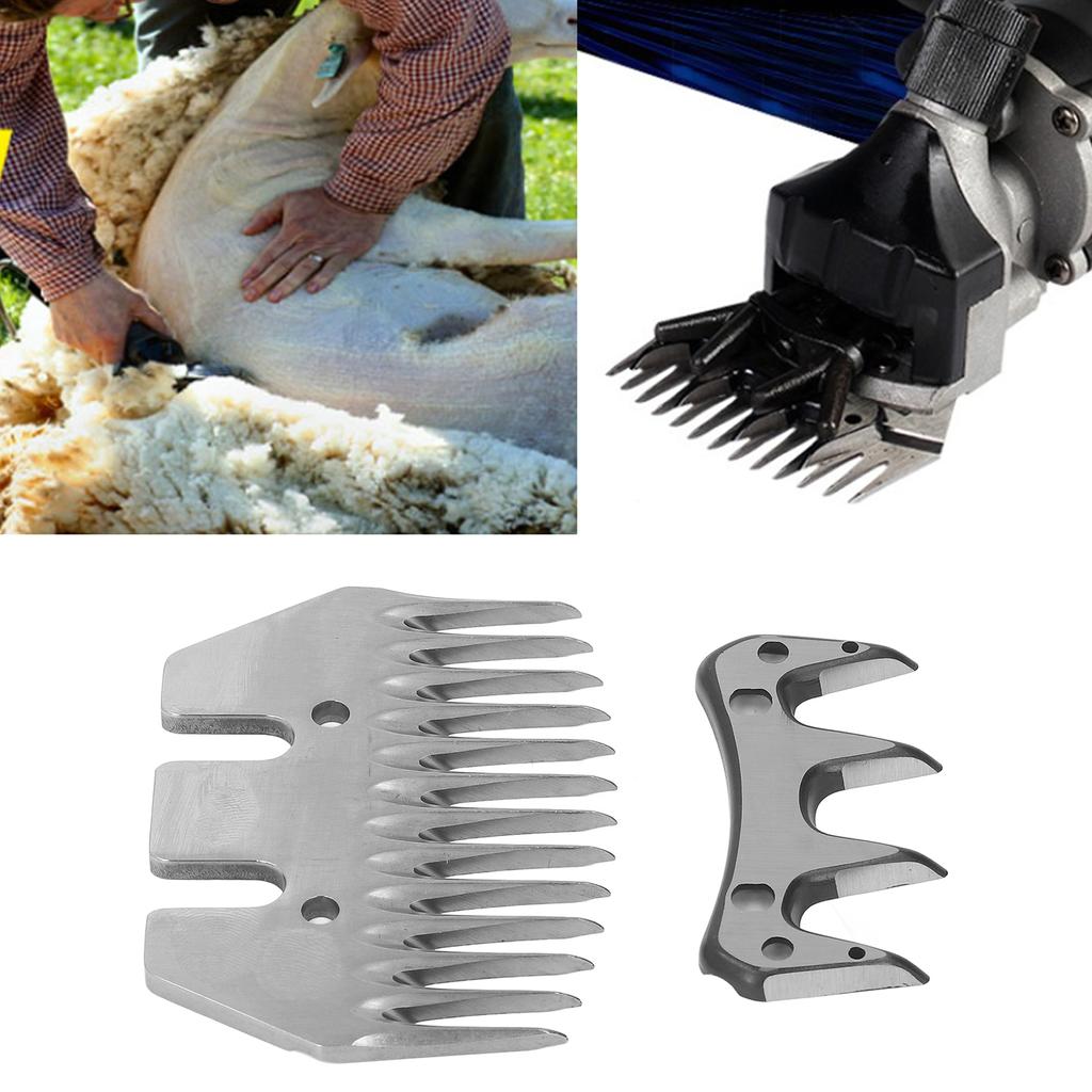Goat Clipper Scissor Blade Non Hurt Denser Gap Sheep Shears Blade Straight 13 Tooth High Hardness for Thick  Animals