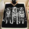 Black Australian Shepherd,pattern Flannel Blanket, High quality Comfortable for All Seasons, Home Decor, Warmth and Comfort, Perfect for Gifts.