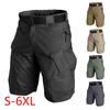 Herren Outdoor Wasserdichte Wander-Shorts Einfarbig Übergröße Mehrere Taschen Shorts