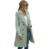 Korean Style Women's Trench Coat Double Breasted Long Duster Coat with Belt Winter Windbreaker for Ladies