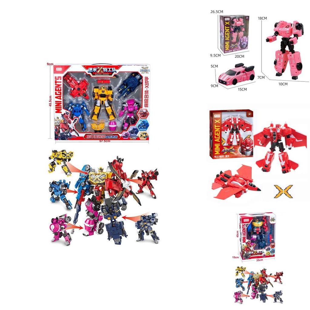 Miniforce X Lucybot Colorful 4 In 1 Transformer Car Robot Toy For Kids