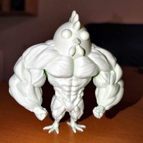 Chicken Statue 3D Desktop Chicken Ornament Muscular Rooster Hen Figurine