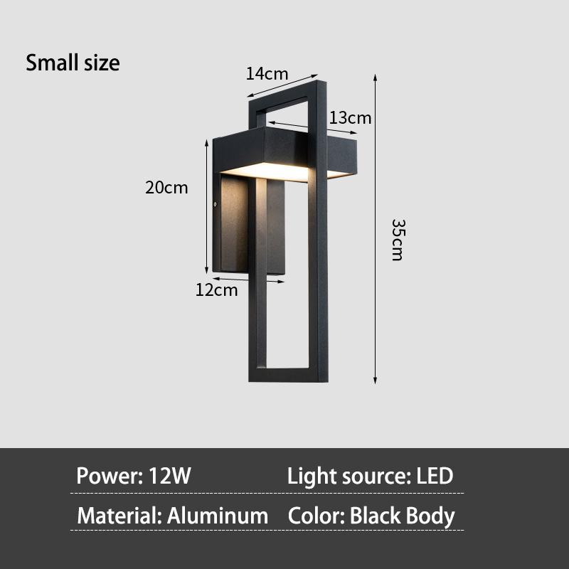 

Уличный водонепроницаемый настенный светильник, крыльцо, алюминиевый черный светильник, светильник для наружного освещения двора, настенный светильник для балкона, коридора Cold White Light