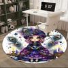 1pc Anime Design Round Carpet Office Chair Mat, Non Slip Rug for Home Decor, Living Room, Bedroom, Game Room, Festival Gift