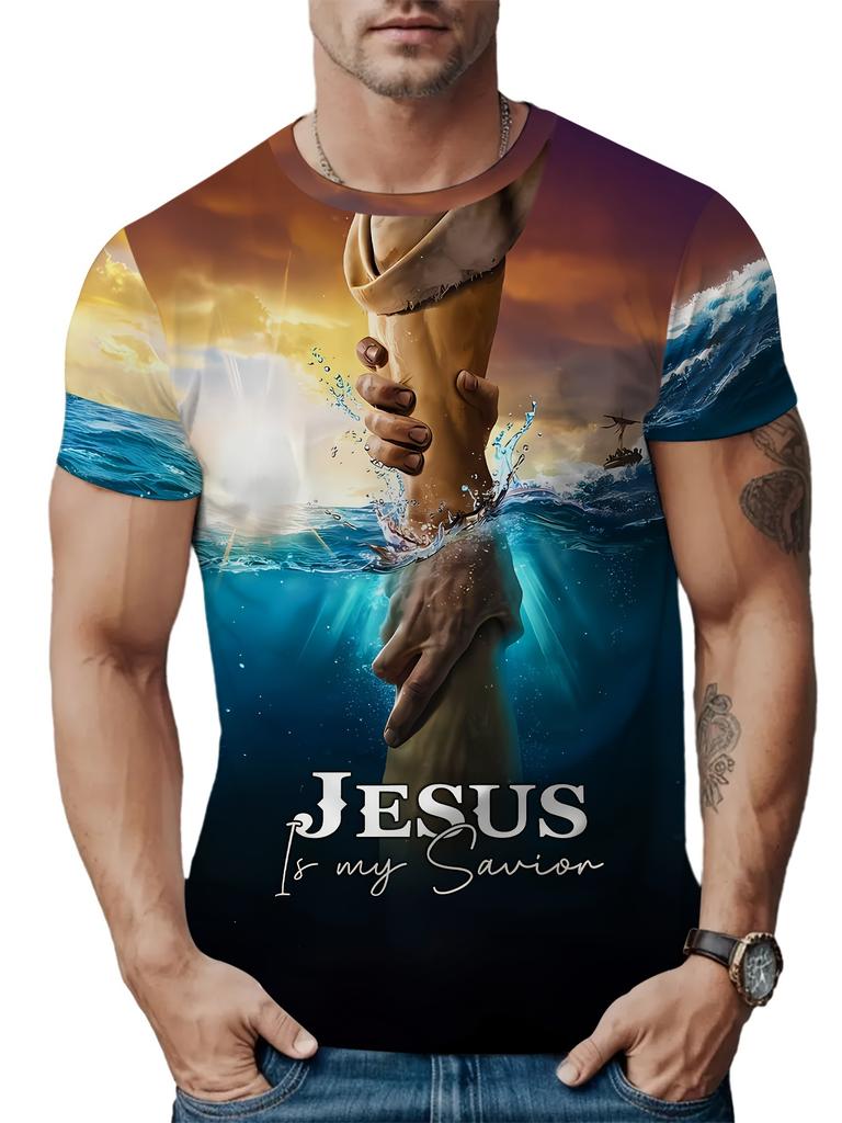 Camisetas Deportivas Casuales de Verano para Hombre Holgadas de Secado Rápido Cuello Redondo Estampado Gráfico 3D Manga Corta