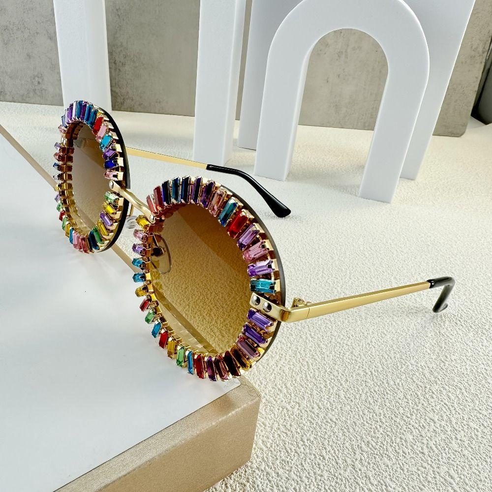 Steampunk Rhinestone Sunglasses Fashion Beach Party Sun Glasses Trendy Women Spectacles Travel