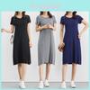 Plus Size Women's Summer Modal Short Sleeve Long T-shirt Casual Dress For Effortless Style