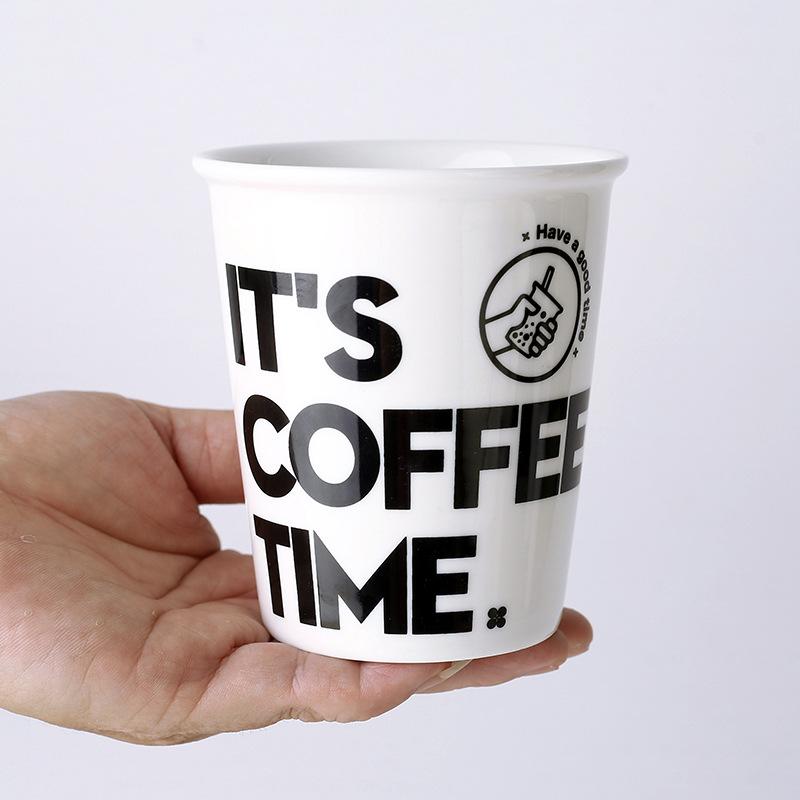 300ml Ceramic Cup Imitation Paper Cups Coffee Cup For Kitchen Coffee Shop Restaurant,Latte Mug,Drinkware Gift Souvenir