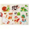 Wooden 3D Educational Grasping Board & Puzzle for Children: Animal & Fruit Theme Cognitive Toy
