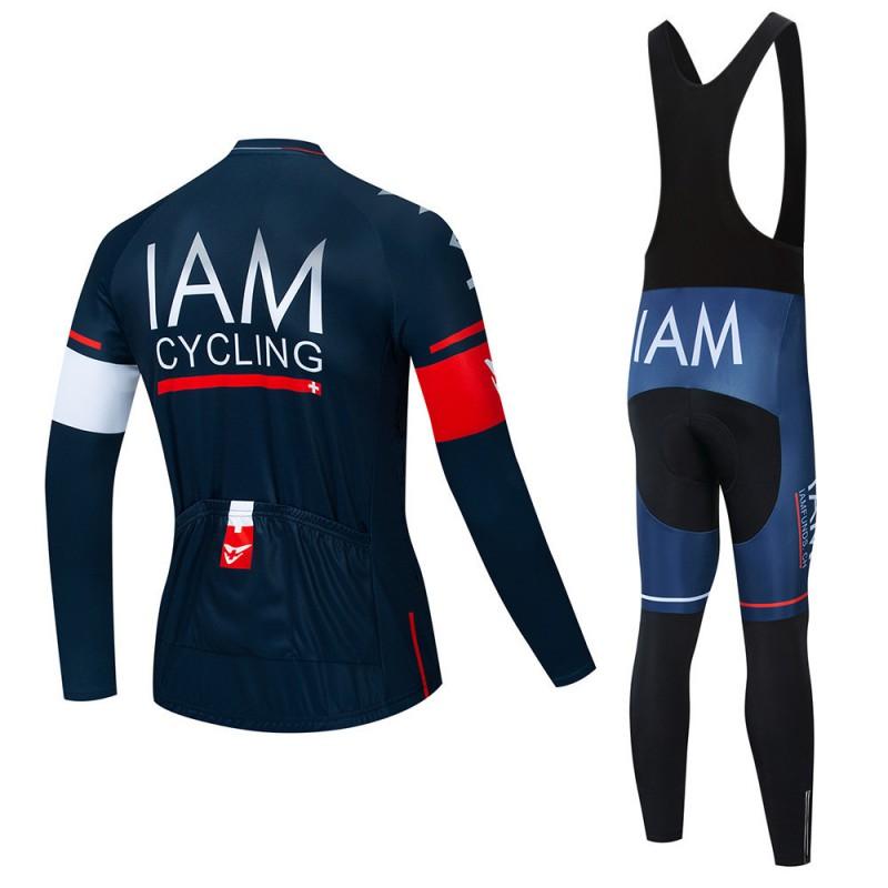 Herren Langarm Radtrikot Trägerhosen Set Atmungsaktiv Schnelltrocknend Rennrad Fahren