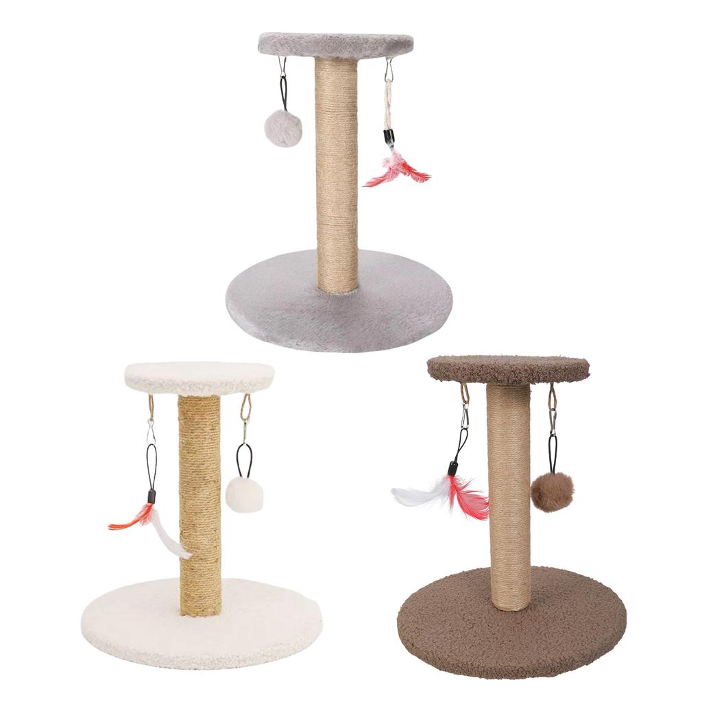 Brown Sisal Cats Scratch Post and Rest Area Cats Tree with Scratching Posts for Kittens and Small Cats