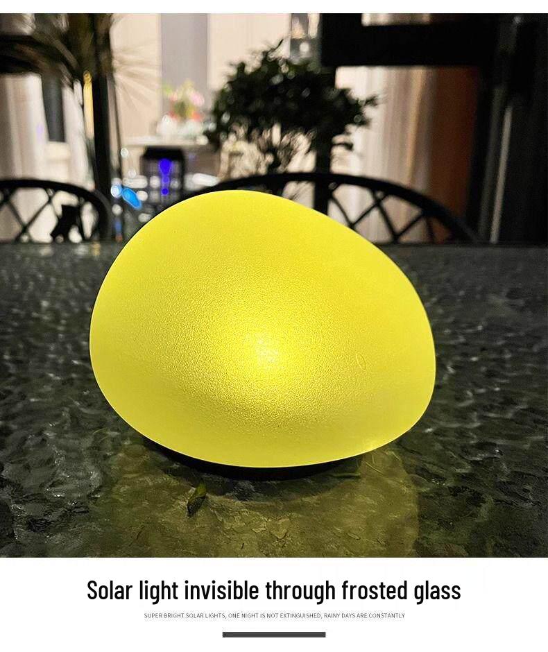 Outdoor Waterproof Solar Pebble Light: Seven-Color LED Lawn Lamp with Induction Control