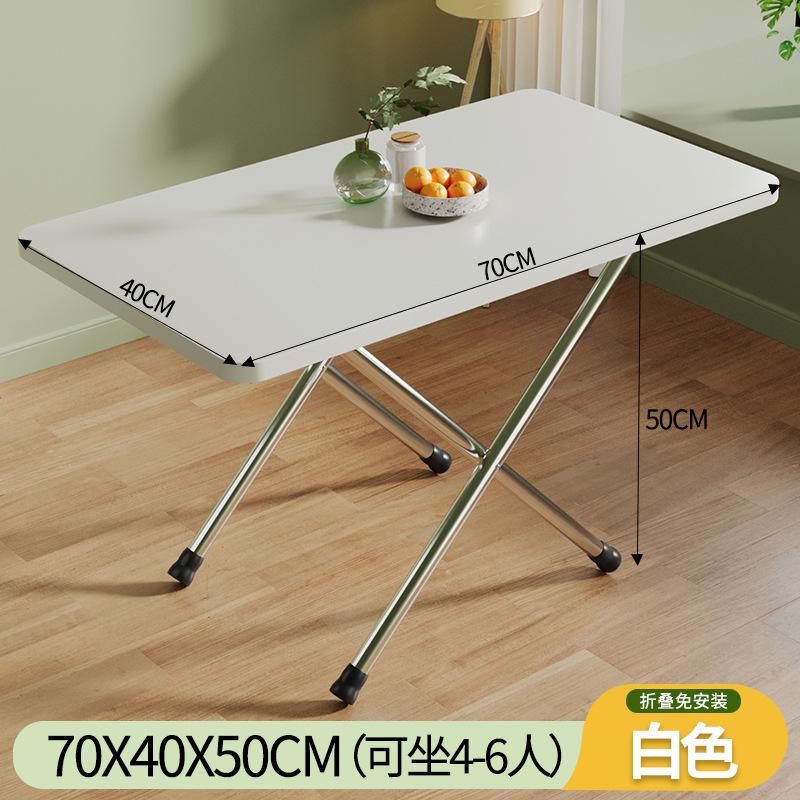 Foldable Table For Home Small Space Simple Rectangular Table For Rental Room Stall Use Portable Saving Space