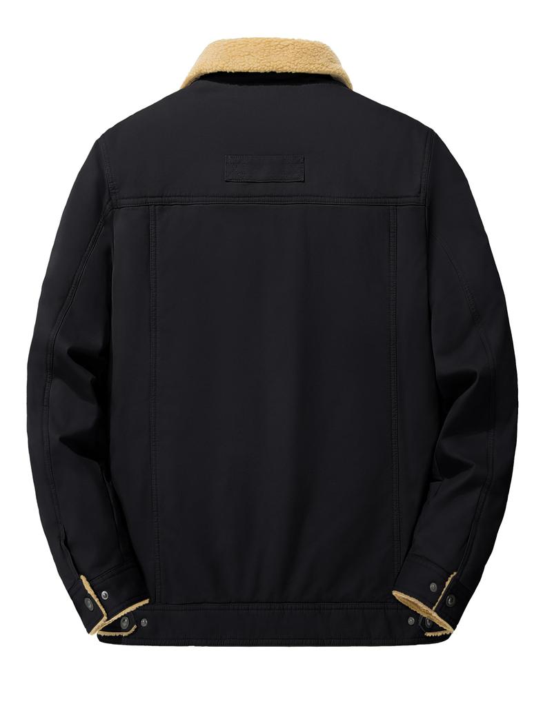 KEFITEVD Jaqueta Masculina de Inverno Frio Plus Tamanho L para Motocicleta, Forrada com Fleece, Preta, Clima, Tamanho, Jaqueta, Inverno, Exterior, À Prova de Vento, Preta,