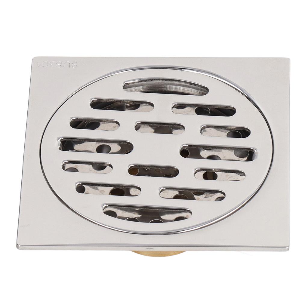 4 Inch Square Floor Drain Odor Proof Insect Proof Shallow Floor Drain with Pure Copper Core for