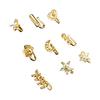 9Pcs Ear Bone Studs Flower Shape Rhinestone Jewelry Moon Non Pierced