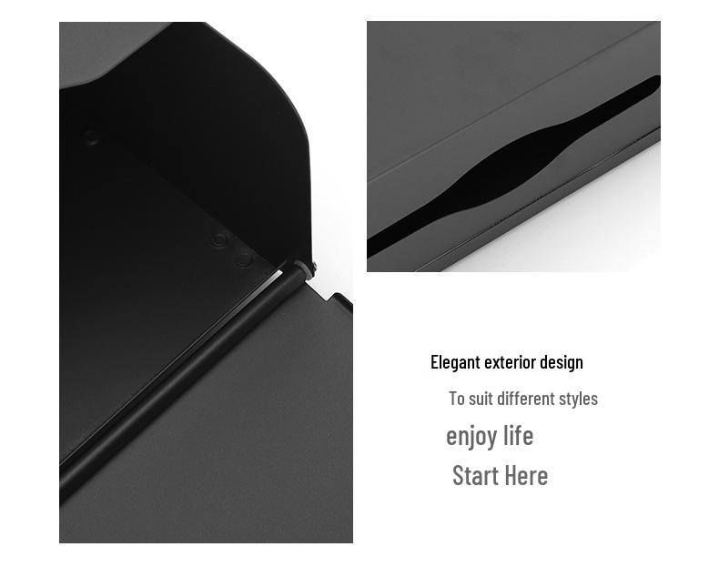 Punch-Free Space Aluminum Wall-Mounted Tissue Box Holder for Bathroom or Kitchen