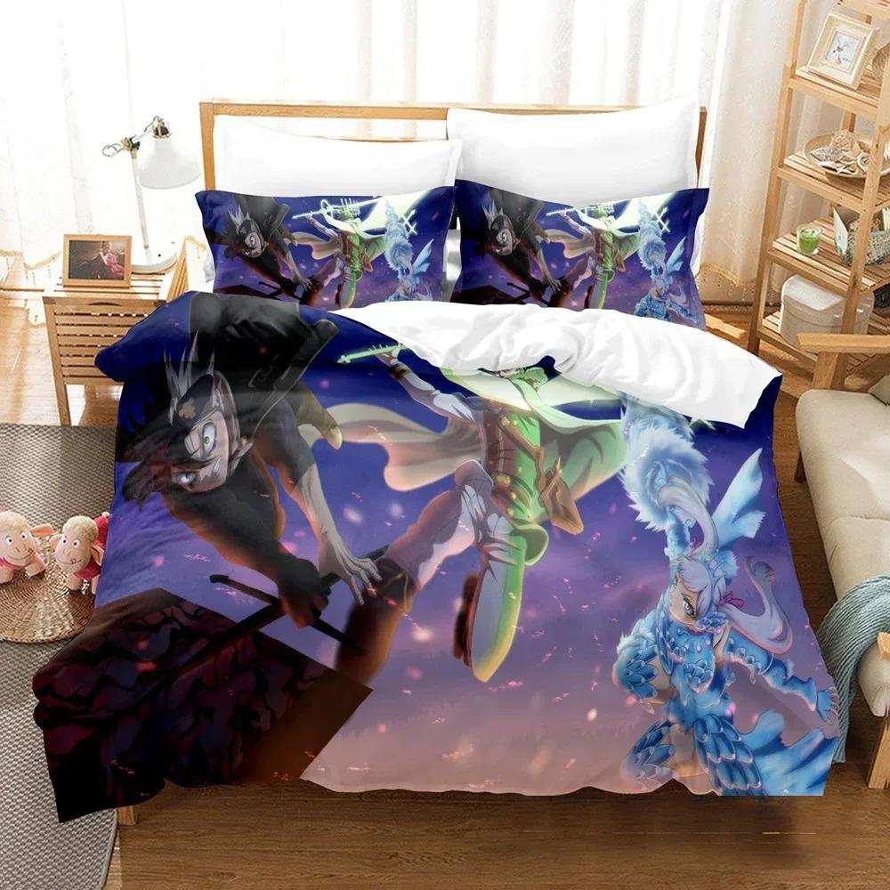Classic Modern Double Twin Full Queen King Quilt New 3D Printed Black Clover Anime Asta Adult Kids Bedclothes