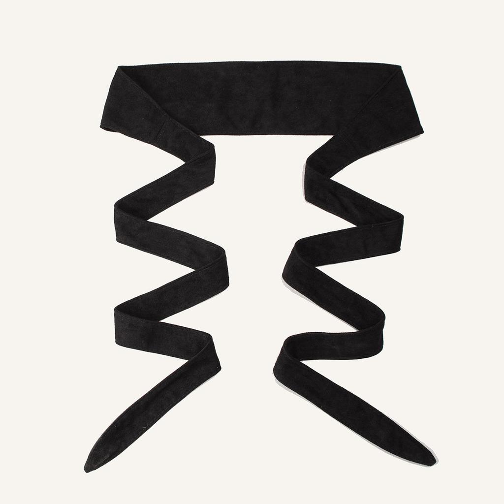 The New Deerskin Suede Bow Waist Belt Is A Versatile Choice for Ladies and Comes with A Suede Ribbon for Autumn and Winter